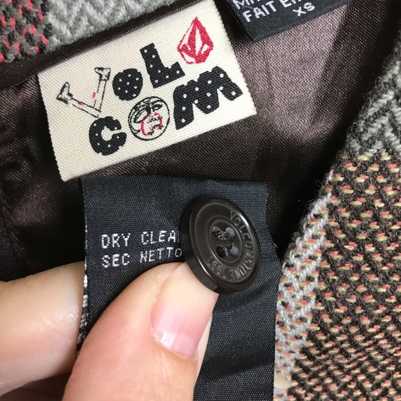 VOLCOM Scooter Dress - Brown plaid XS mini dress - Picture 7 of 8